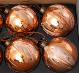 Набор стеклянных шаров Divorze Arancia 8 см, 6 шт Christmas Deluxe фото 2