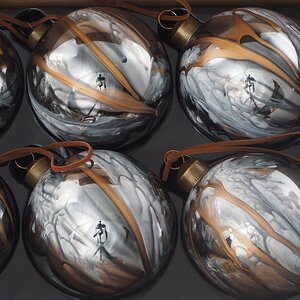 Набор стеклянных шаров Divorze Marrone 8 см, 6 шт Christmas Deluxe фото 2