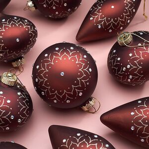 Набор стеклянных елочных игрушек Strassi Dorati 8 см, 12 шт Christmas Deluxe фото 2