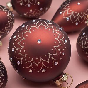 Набор стеклянных елочных игрушек Strassi Dorati 8 см, 12 шт Christmas Deluxe фото 6