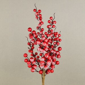 Декоративная ветка с ягодами Твинки 55 см, заснеженная Christmas Deluxe фото 1