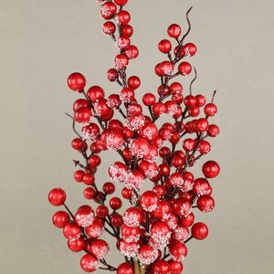 Декоративная ветка с ягодами Твинки 55 см, заснеженная Christmas Deluxe фото 2
