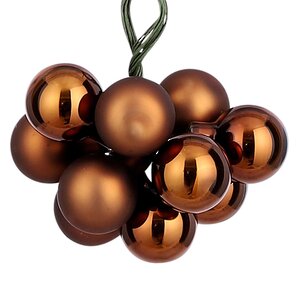 Гроздь стеклянных шаров на проволоке Minolo 2 см шоколадный mix, 10 шт Christmas Deluxe фото 1