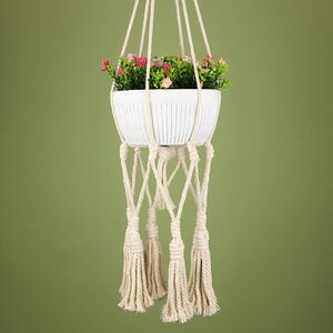 Макраме подвес для кашпо Catania Ivory 20 см Kaemingk фото 3