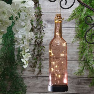 Садовый светильник - бутылка Solar Firefly на солнечной батарее 31 см, 10 теплых белых LED ламп, розовый, IP44 Kaemingk фото 1