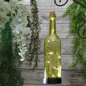 Садовый светильник - бутылка Solar Firefly на солнечной батарее 31 см, 10 теплых белых LED ламп, светло-оливковый, IP44