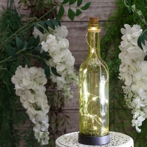 Садовый светильник - бутылка Solar Firefly на солнечной батарее 31 см, 10 теплых белых LED ламп, светло-оливковый, IP44 Kaemingk фото 3