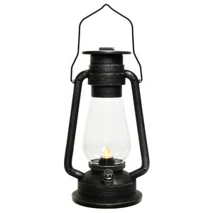 Декоративный светильник с имитацией пламени Старинная лампа 30 см черная, батарейки Kaemingk фото 1