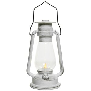 Декоративный светильник с имитацией пламени Старинная лампа 30 см белая, батарейки Kaemingk фото 3