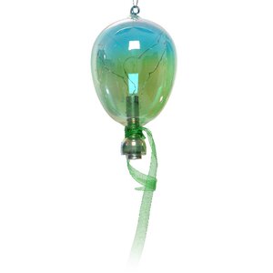 Подвесной светильник Воздушный Шарик Скай 21 см с теплыми белыми LED, зелёный, на батарейках, стекло Kaemingk фото 2