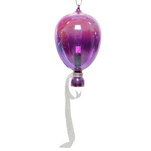 Подвесной светильник Воздушный Шарик Скай 21 см с теплыми белыми LED, фиолетовый, на батарейках, стекло Kaemingk фото 2