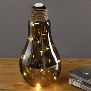 Декоративный светильник-лампочка Smoky Light 22 см, теплые белые LED, на батарейках, IP20 Kaemingk фото 1