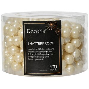 Бусы на елку Горошек XL 14 мм*5 м перламутровые, пластиковые Winter Deco фото 2