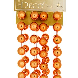 Бусы на елку Гигант 2 см*270 см оранжевые, пластиковые Kaemingk/Winter Deco фото 1