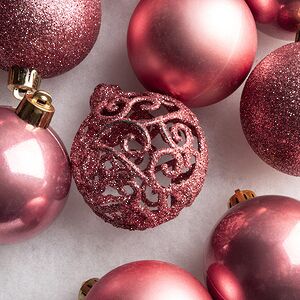 Набор пластиковых шаров Анданте 6 см розовый бархат, 16 шт Kaemingk фото 2