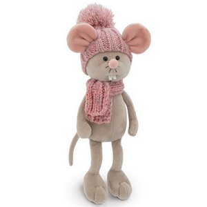 Мягкая игрушка Мышка Мася 20 см в розовом шарфе и шапочке Orange Toys фото 1