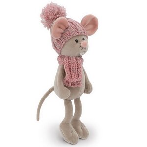 Мягкая игрушка Мышка Мася 20 см в розовом шарфе и шапочке Orange Toys фото 3