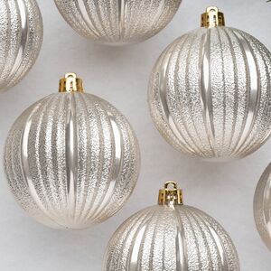 Набор пластиковых шаров Luxurious Shine 8 см кремовый, 6 шт Winter Deco фото 2