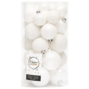 Набор пластиковых шаров Luminous - Белый, 4-6 см, 30 шт Winter Deco фото 3