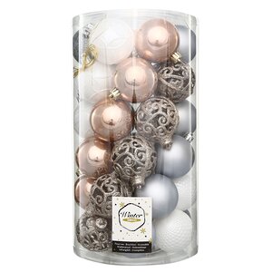 Набор пластиковых шаров Frisette - Белые Ночи 6 см, 37 шт Winter Deco фото 2