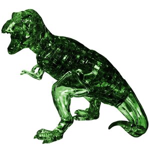 3Д пазл Динозавр T-Rex, 14 см, зеленый, 49 эл. Crystal Puzzle фото 1