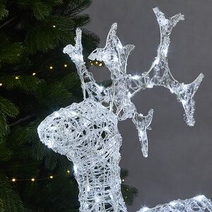 Олень светящийся Ажурный 120 см, 120 холодных белых LED ламп, IP44 Kaemingk фото 2