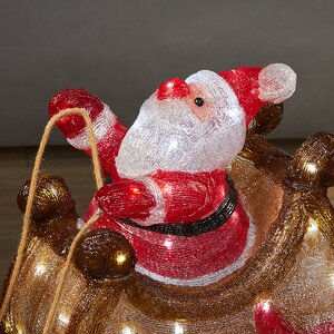 Светодиодная акриловая фигура Рождественские сани с Сантой 47 см, 90 LED ламп, IP44 Kaemingk фото 2