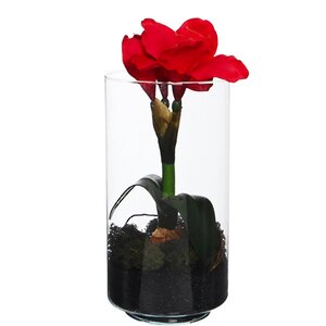 Амариллис искусственный красный 30 см в вазе Edelman фото 2