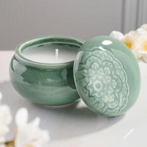 Ароматическая свеча Barnsley Sage 9 см зеленая Koopman фото 4