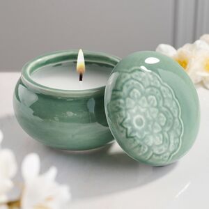 Ароматическая свеча Barnsley Sage 9 см зеленая Koopman фото 1