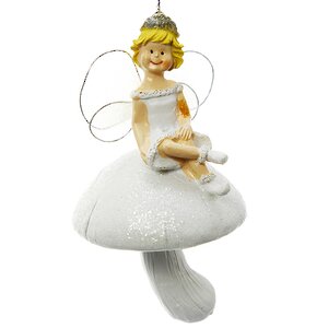 Елочная игрушка Фея Анжелика на грибочке 11 см, подвеска Koopman фото 4