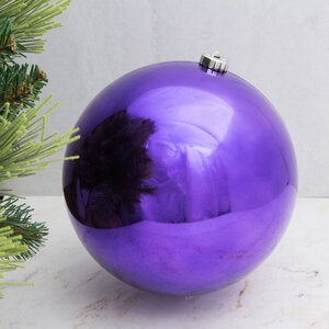 Пластиковый шар 20 см фиолетовый глянцевый