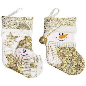 Новогодний носок Малыш Снеговик с подарком 23 см Новогодняя Сказка фото 2