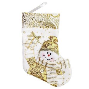 Новогодний носок Малыш Снеговик с подарком 23 см Новогодняя Сказка фото 1