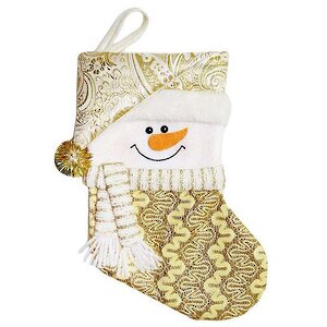 Новогодний носок Снеговик в шарфике 30.5 см Новогодняя Сказка фото 1