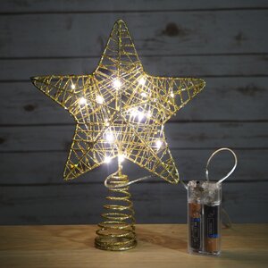 Светодиодная звезда на елку Злата 24 см теплая белая подсветка Новогодняя Сказка фото 1