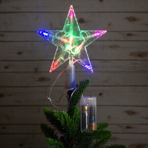 Светодиодная звезда на елку Разноцветное Сияние 16 см Новогодняя Сказка фото 1