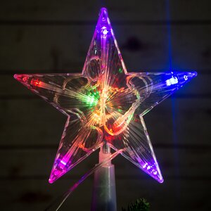 Светодиодная звезда на елку Разноцветное Сияние 16 см Новогодняя Сказка фото 2
