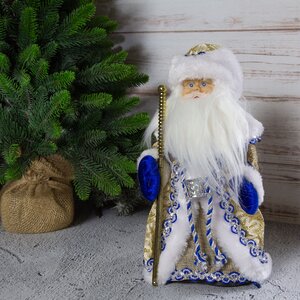 Музыкальный Дед Мороз в синем кафтане 30 см, батарейки Новогодняя Сказка фото 1