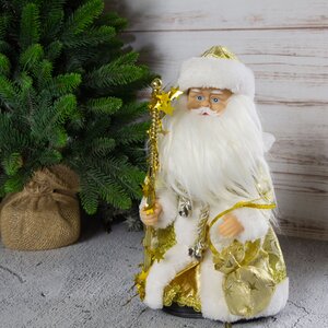Музыкальный Дед Мороз в золотом кафтане 30 см, батарейки Новогодняя Сказка фото 1