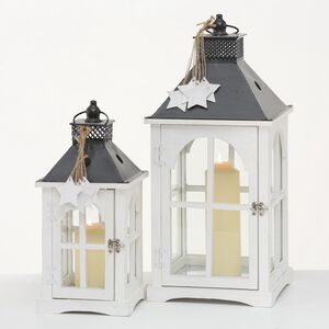 Набор деревянных подсвечников-фонарей Тальберг 39-55 см, 2 шт Boltze фото 2