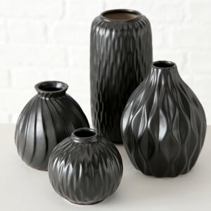Фарфоровые вазы для цветов Black Pearl 9-19 см, 4 шт