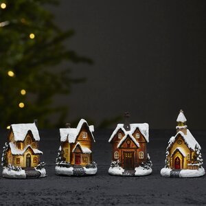 Набор новогодних светящихся домиков Смолвиль, 4 шт Star Trading фото 1