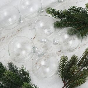 Набор стеклянных шаров 10 см прозрачный, 4 шт Kaemingk фото 1