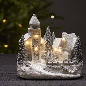 Светящаяся композиция Сноутаун - Рождественская Деревушка 19*18 см на батарейках Star Trading фото 1