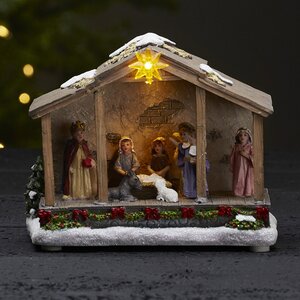 Рождественский вертеп - композиция Рождество 19*14 см с подсветкой на батарейках