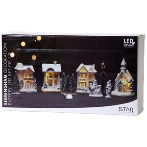 Светящаяся композиция на батарейках Сноутаун - Новогодняя Улочка Бирмингэм, 11 предметов Star Trading фото 3