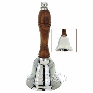 Настольный колокольчик с деревянной ручкой, 16 см