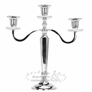 Подсвечник Жизель на 3 свечи, 26 см, серебро Koopman фото 1