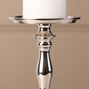 Металлический подсвечник для 1 свечи Марэль 22 см серебряный Koopman фото 2